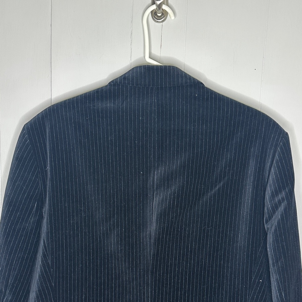 Express Vintage Black Velvet Pinstripe Blazer Size 44R - Picture 5 of 10